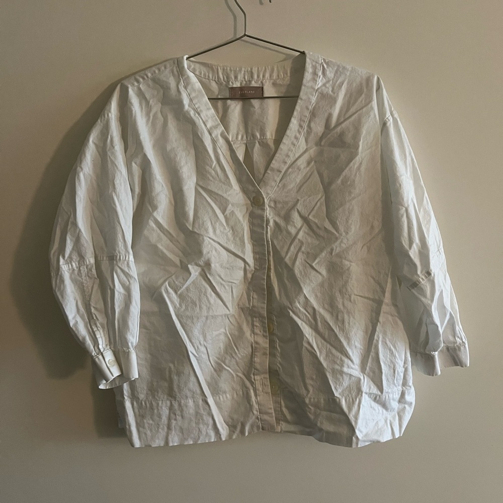 Everlane Silky Cotton Lantern Blouse